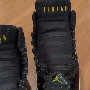 Jordan Black and Gold Men's Sneakers